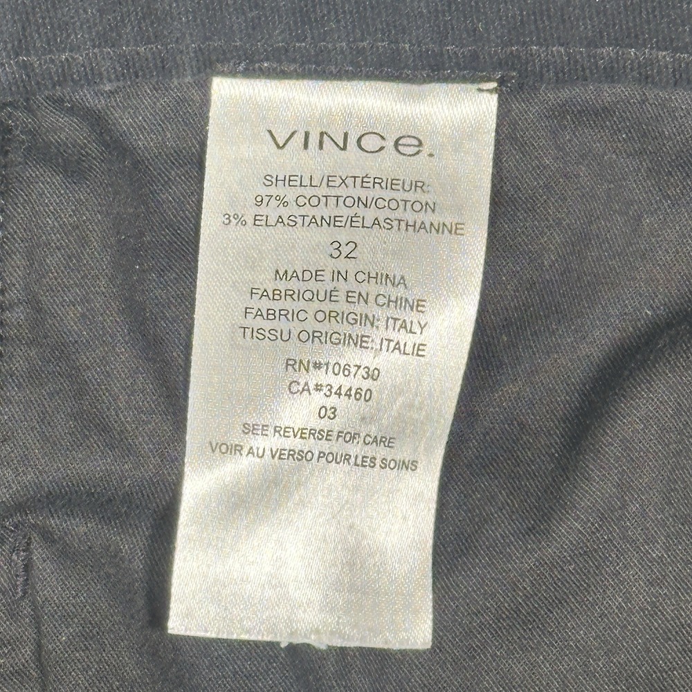Vince Men's Pants Size 32 Black Slim‎ 5-Pocket Stretch Chino - Picture 4 of 8